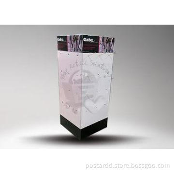 Embossing Rotated 4 Sides Cardboard POS Display Stand to Pr